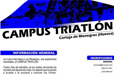 Últimos días para inscribirse al Campus de Triatlón