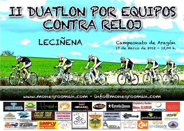 Horarios de Salida II Duatlón Crontrarreloj por equipos de Leciñena